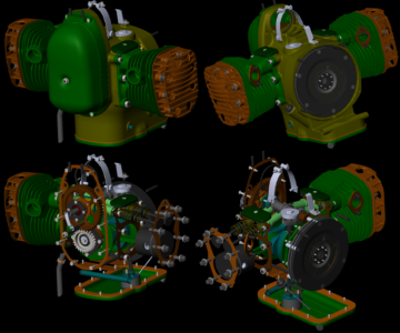 3D модель Двигатель мотоцикла М-72
