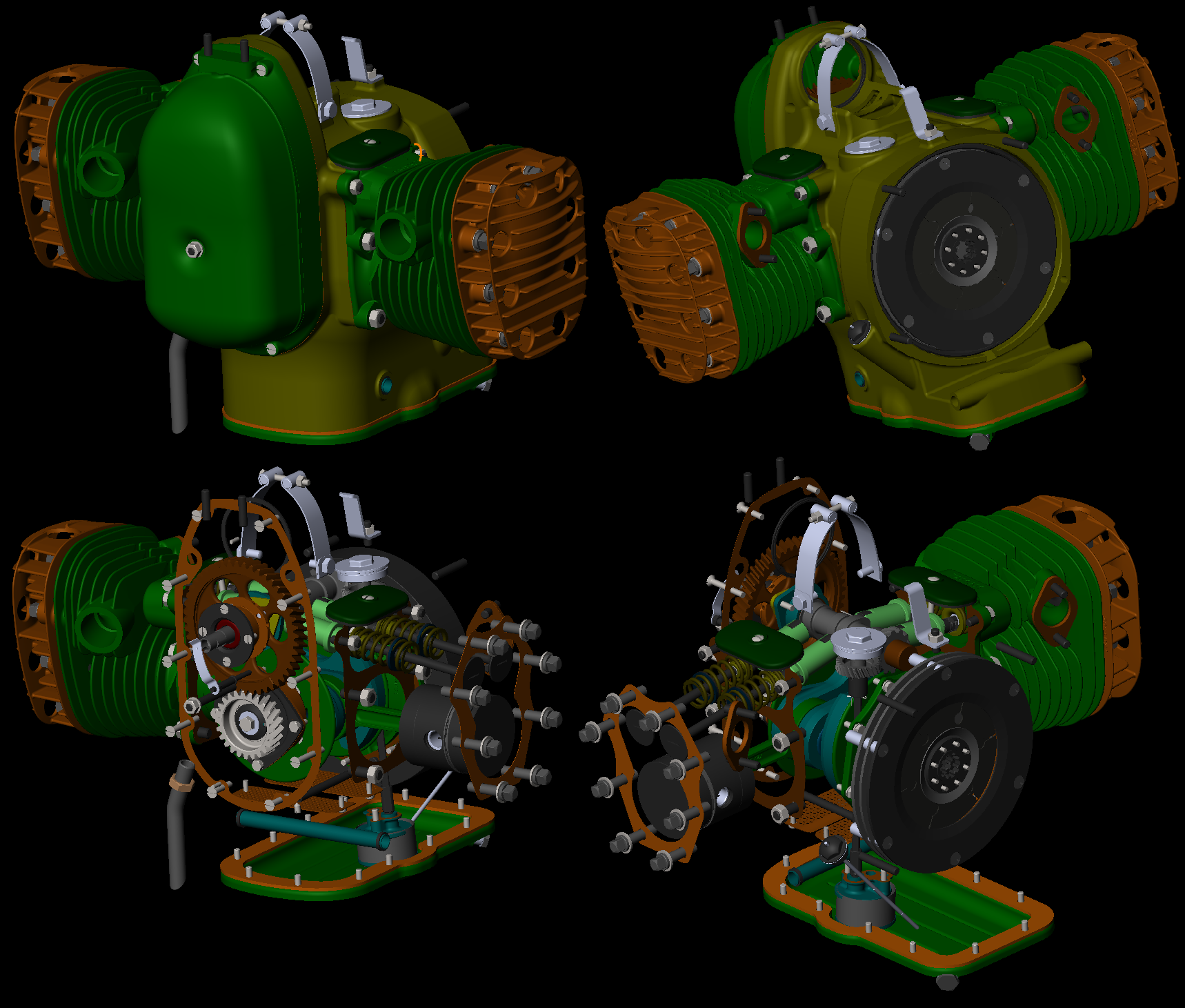 3D модель Двигатель мотоцикла М-72