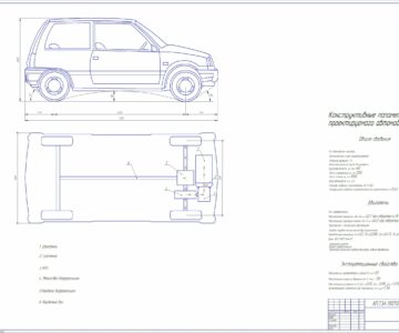 Чертеж Проектировочный расчет показателей динамичности и топливной экономичности автомобиля ВАЗ 1111