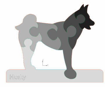 Чертеж Фигурка пазл Хаски