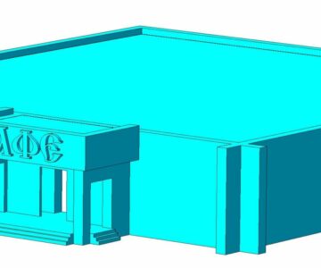 3D модель Одноэтажное здание кафе на 80 мест