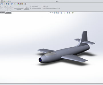 3D модель Создание 3D модели самолетa ЯК-19 в SolidWorks