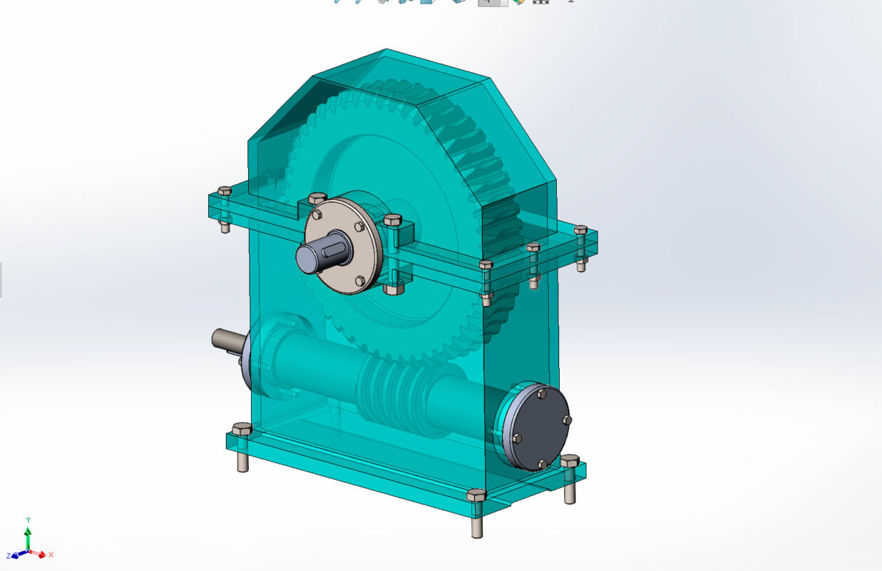 3D модель Проектирование червячного редуктора в SolidWorks