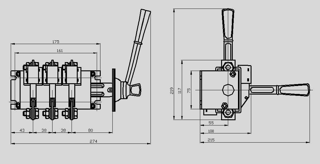Чертеж Рубильники серии ВР-32
