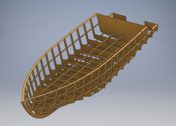 3D модель Судовой набор корпуса катера River-9