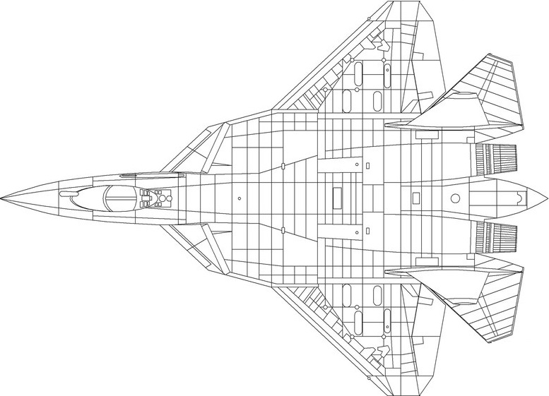 Чертеж Общий вид самолета Т-50