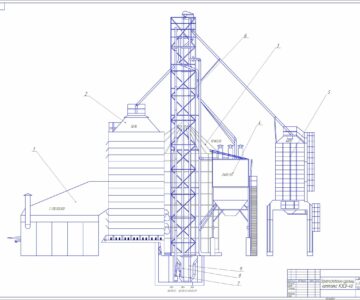 Чертеж Схема зерноочистительно-сушильного комплекса КЗСВ-40