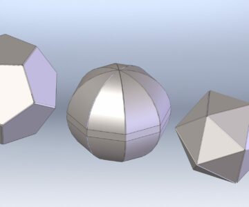 3D модель Геометрические тела из листового металла (сфера, додекаэдр, икосаэдр)