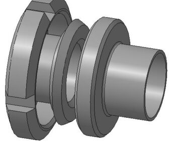 3D модель Муфта молочная DN32 DIN 11851