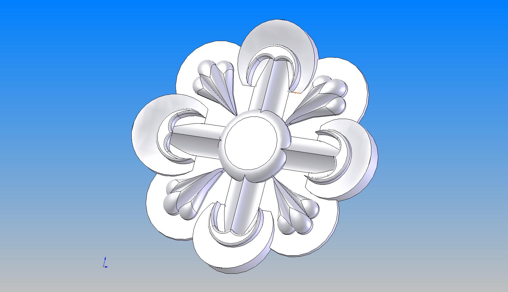 3D модель Накладной элемент резного декора