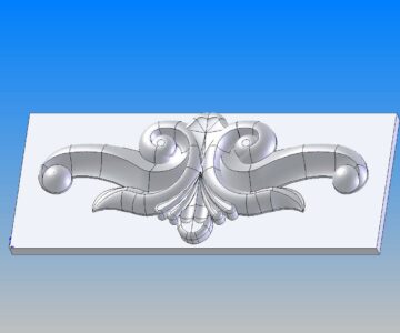 3D модель Фронтальный накладной элемент резного декора