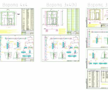 Чертеж Ворота утепленные 3х3; 4х3; 4х4