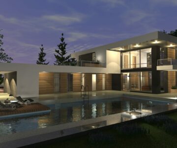 3D модель Загородный дом в стиле Хай-Тек