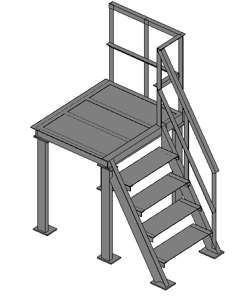 3D модель Металлическая площадка 1,2м Revit