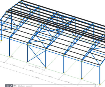 3D модель Ангар 12*24 метра (каркас)