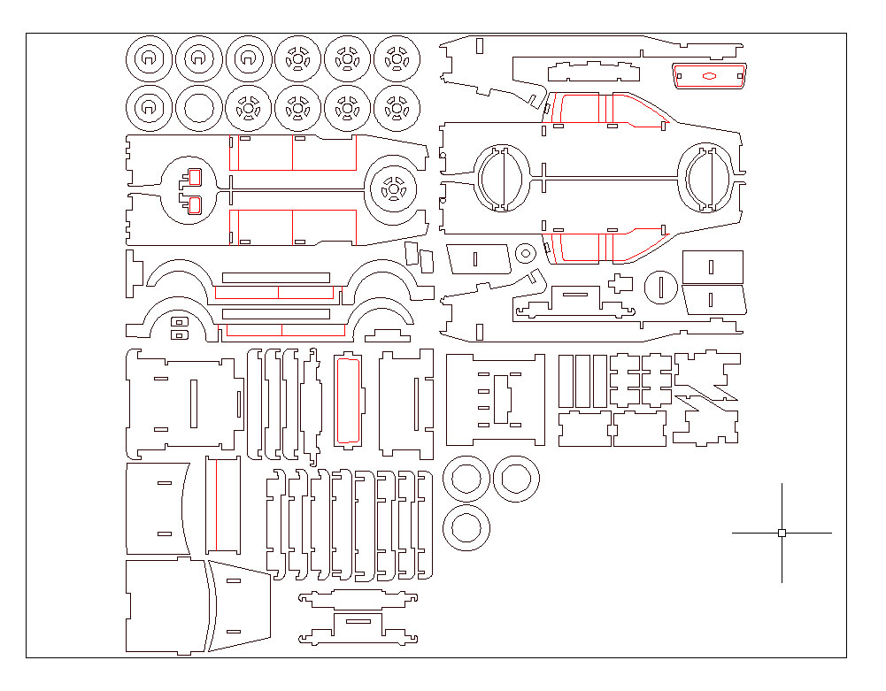 Чертеж Автомобиль Ford F150 из фанеры