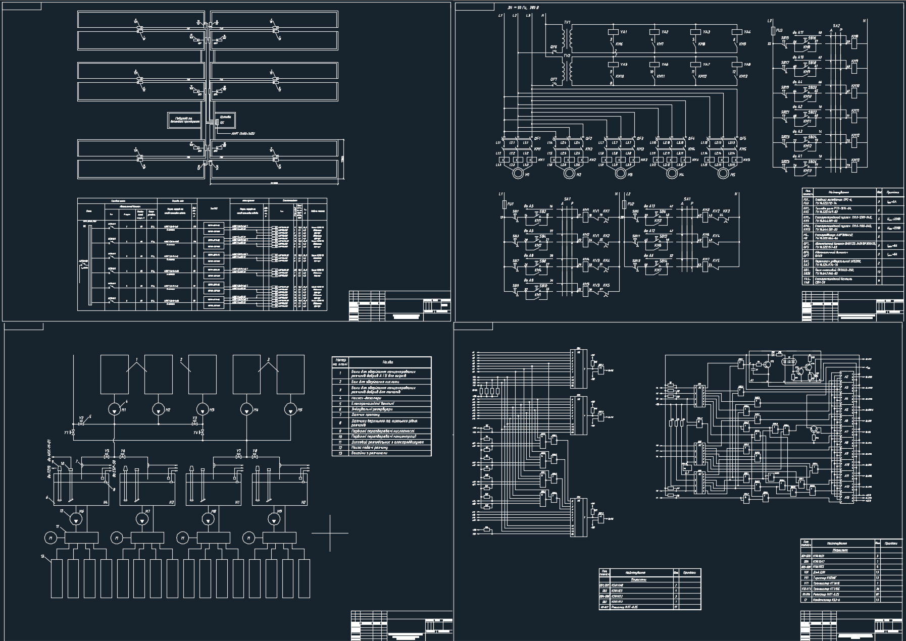 Чертеж Электрооборудование и автоматизация технологических процессов в зимних гидропонных теплицах