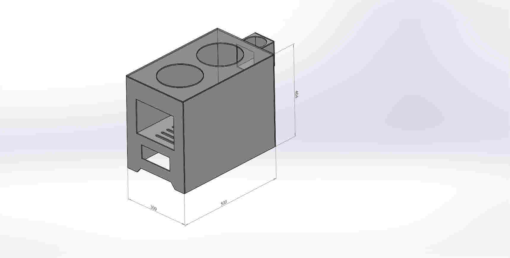 3D модель Печка буржуйка 300х405х500 мм