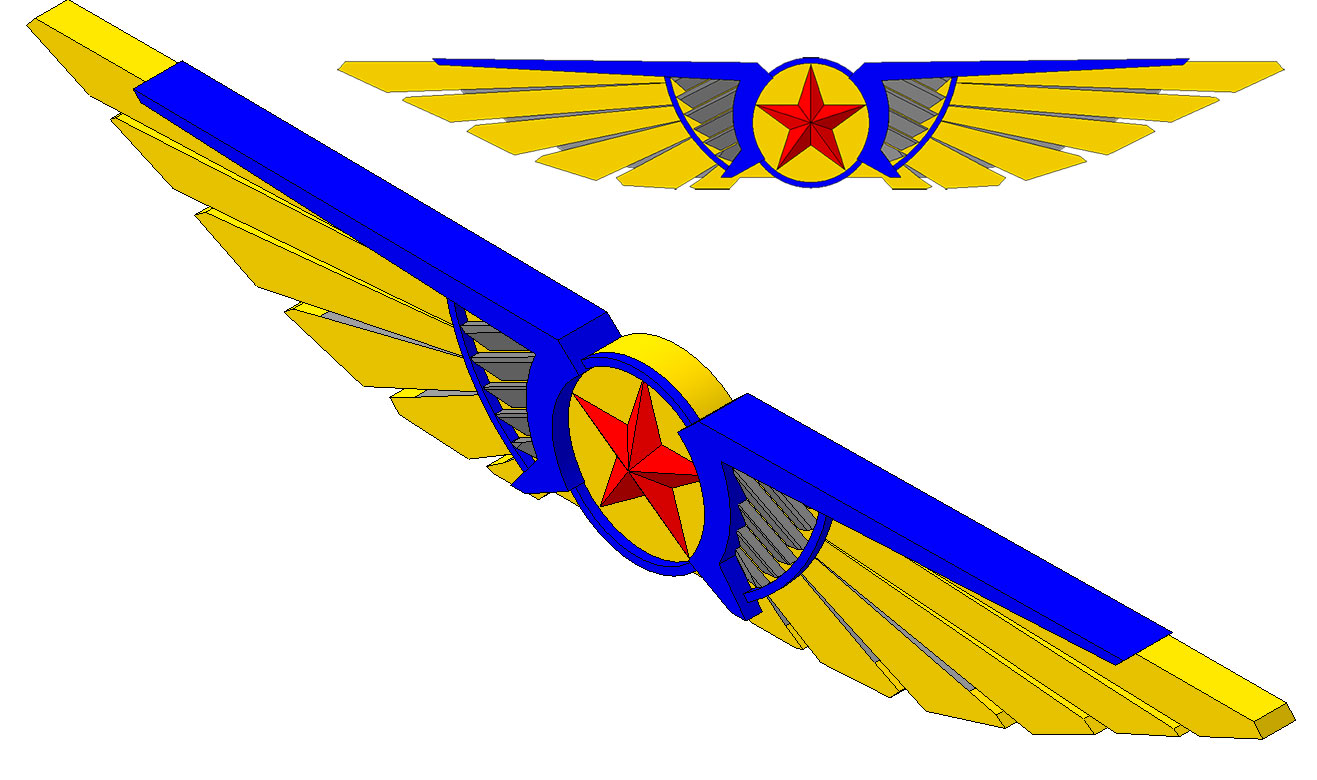 3D модель 3D Модель значка компании крылья россии