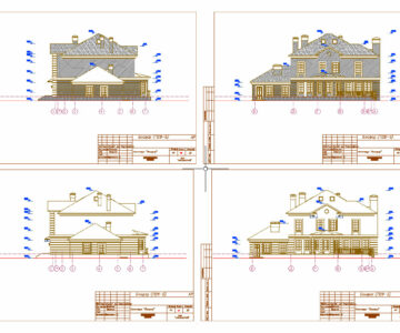 Чертеж Рабочий проект коттеджа Босфор