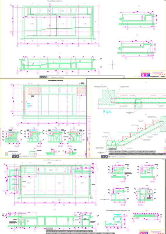 Чертеж Открытый бассейн КЖ