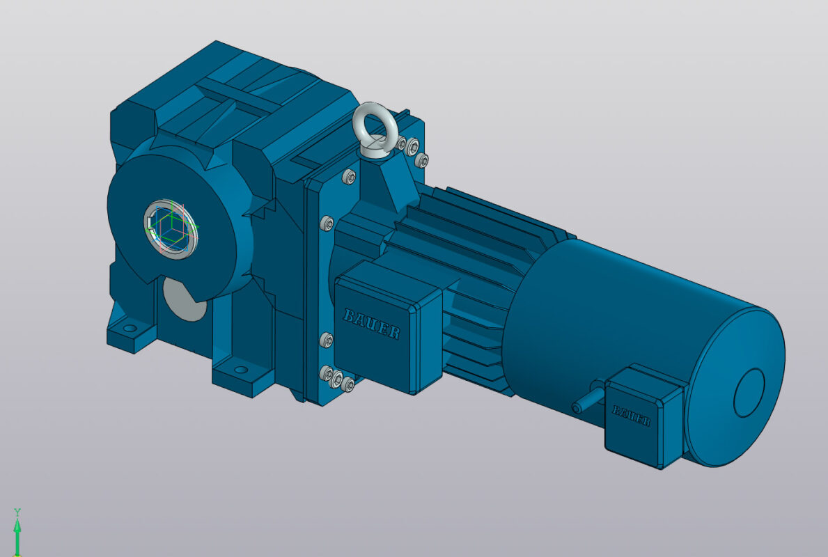 3D модель Мото-редуктор конический 4 кВт со встроенным энкодером BK70-14U_D11