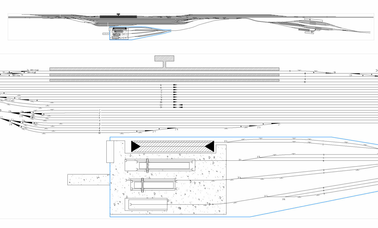 Чертеж Участковая станция продольного типа