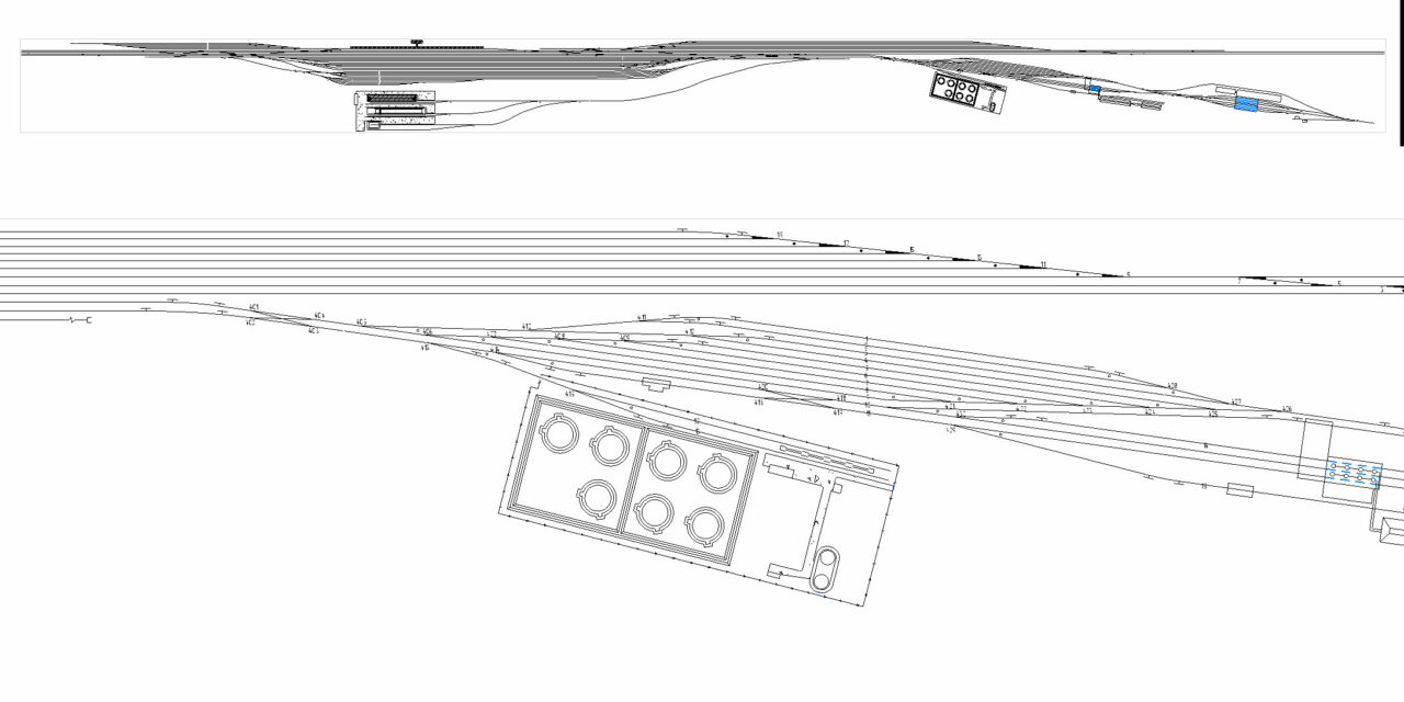 Чертеж Участковая станция продольного типа