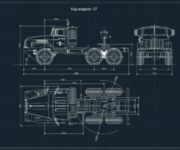 Чертеж Седельный тягач Урал 44202-0311-41