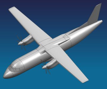 3D модель Поверхностная модель самолета АН-140