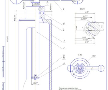 Чертеж Домкрат винтовой F=12500 Н