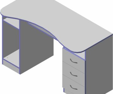 3D модель Стол компьютерный шириной 1200 мм