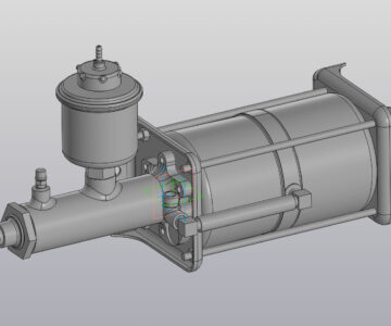 3D модель Усилинель тормоза пневмогидравлический АЗ УРАЛ