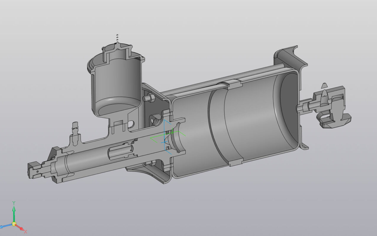 3D модель Усилинель тормоза пневмогидравлический АЗ УРАЛ
