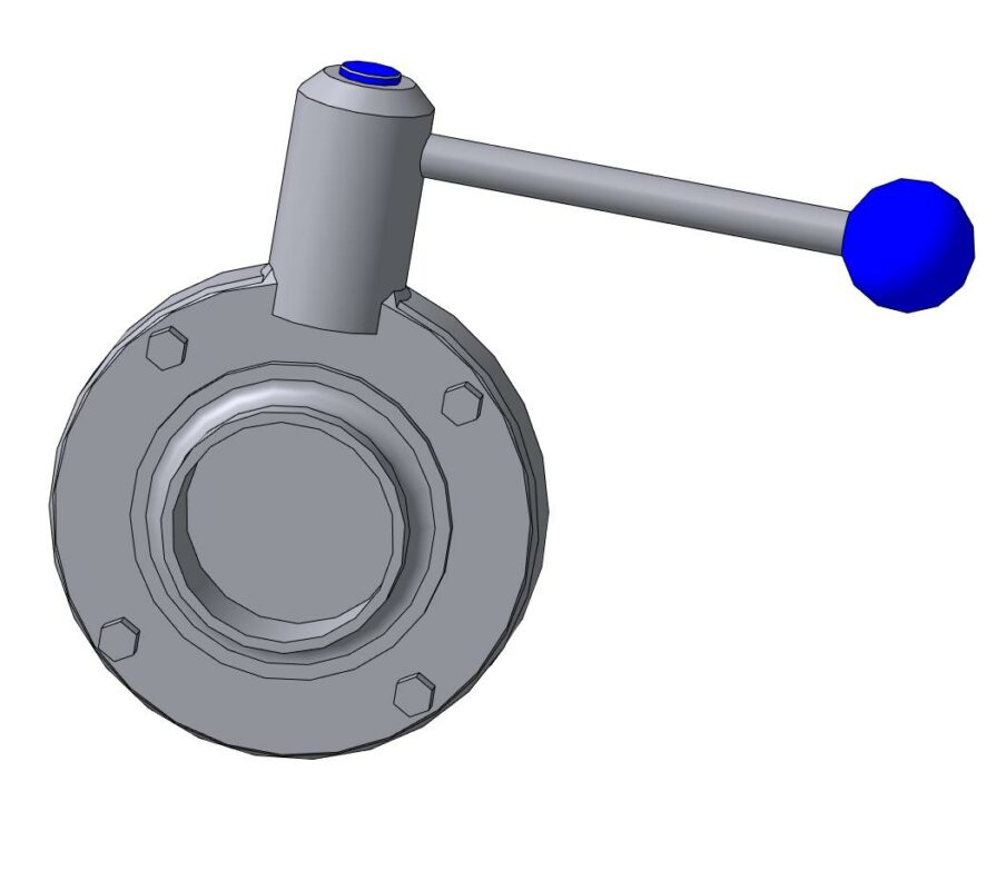 3D модель Затвор дисковый Dn50