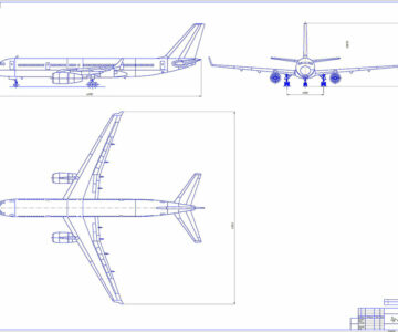 Чертеж Самолет Ту-204-300
