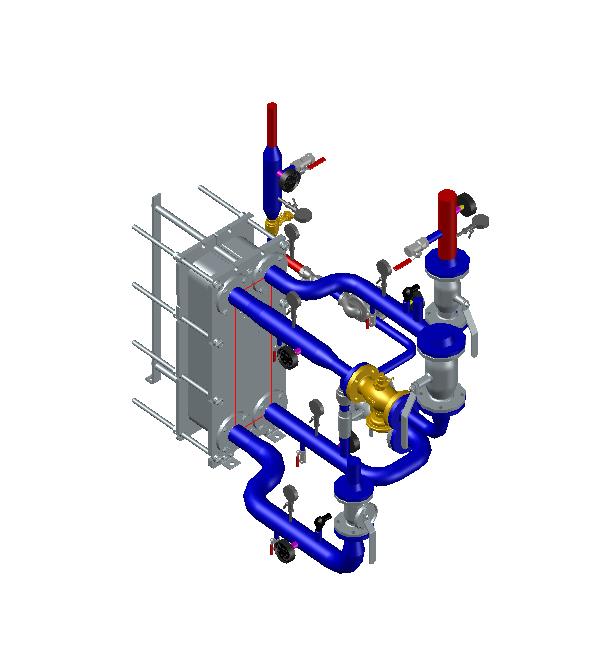 3D модель Блок ГВС с теплообменником Ридан