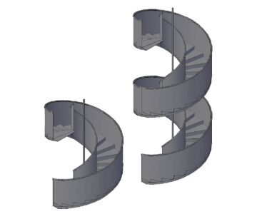 3D модель Винтовая лестница 3м