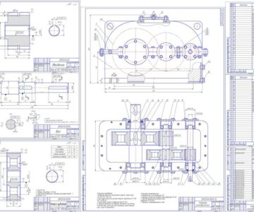 Чертеж Проектирование редуктора цилиндрического двухступенчатого F=3,5kH