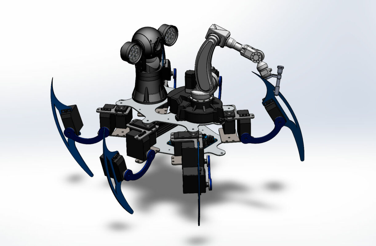3D модель Мобильный робот-паук с манипулятором