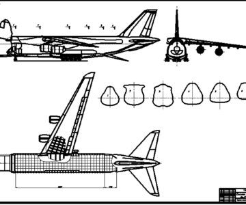 Чертеж Самолет Ан-124 вид общий