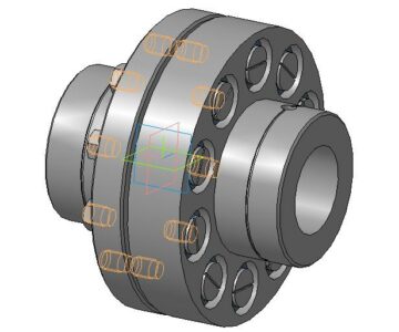 3D модель МУВП-10. Муфта упругая втулочно-пальцевая ГОСТ-21424-93