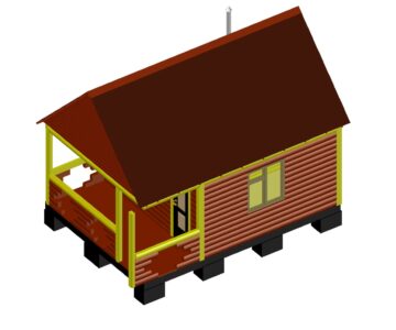 3D модель Баня с терассой