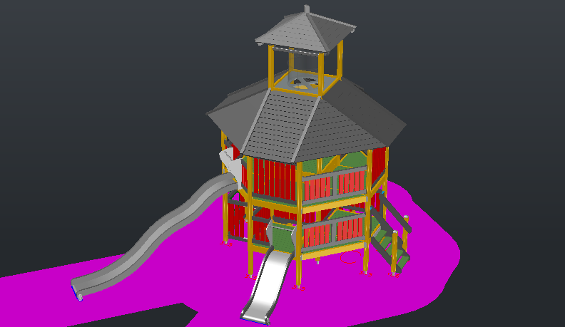 3D модель Детская игровая площадка типа "Терем"