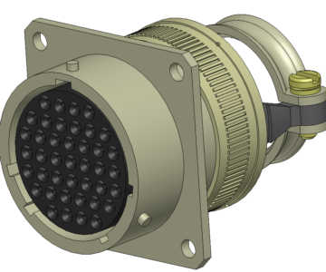 3D модель Разъём СНЦ23-41/30Р-2-В. Розетка приборная с прямым кожухом.