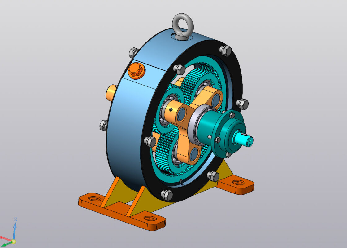 3D модель Планетарный одноступенчатый редуктор