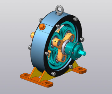 3D модель Планетарный одноступенчатый редуктор