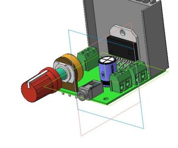3D модель Усилитель звука TDA7297 с регулятором громкости