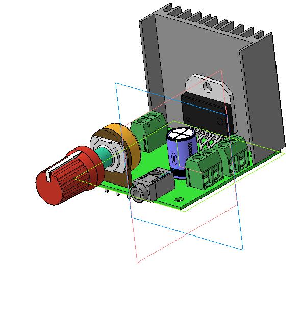3D модель Усилитель звука TDA7297 с регулятором громкости