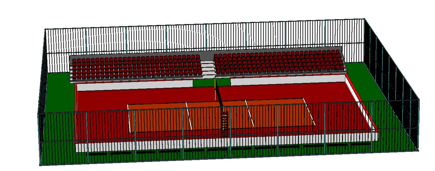 3D модель Волейбольная площадка с трибуной